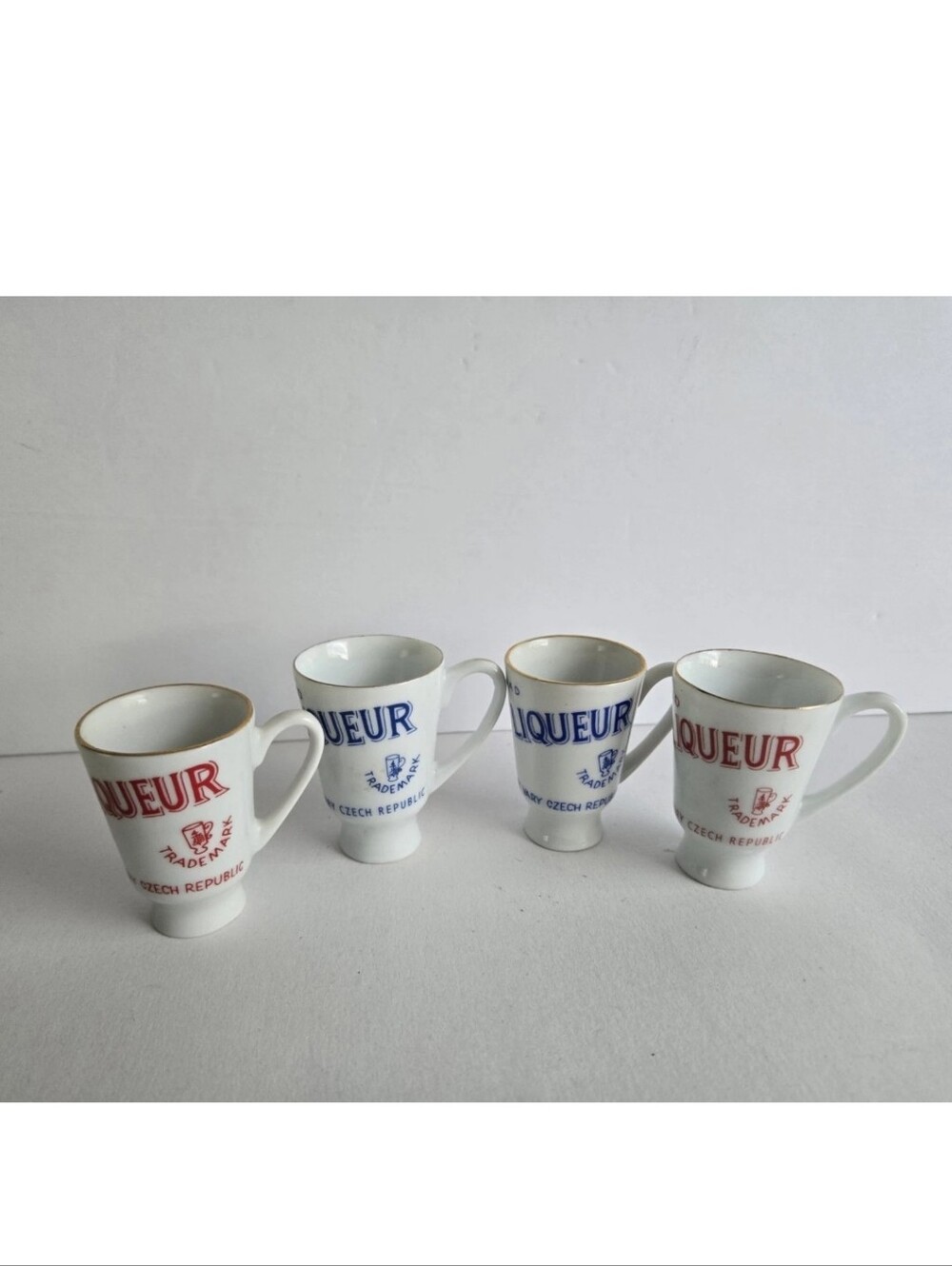 Becher's Liqueur Porcelain Shot Glasses Vtg